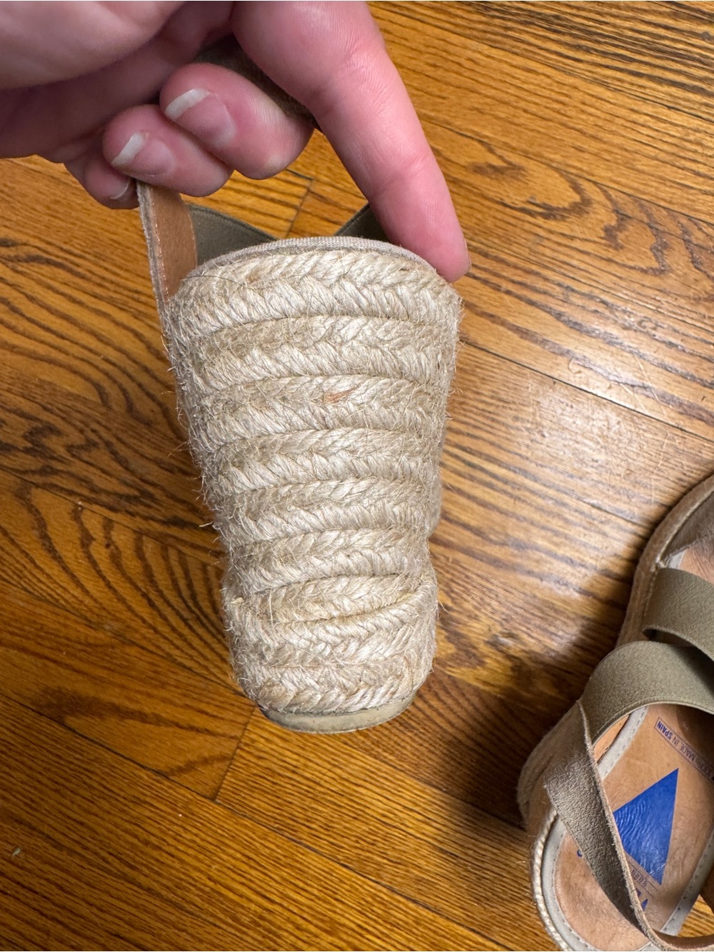 EUC Verbenas Spain Espadrille Wedge Sandals Suede Elastic 9.5 - Picture 11 of 14